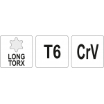L tipo raktas | ilgas tipas | T-Star (Torx) T6 (YT-05490)