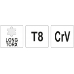 L tipo raktas | ilgas tipas | T-Star (Torx) T8 (YT-05492)