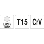 L tipo raktas | ilgas tipas | T-Star (Torx) T15 (YT-05495)