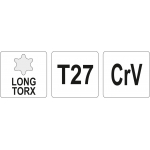 L tipo raktas | ilgas tipas | T-Star (Torx) T27 (YT-05498)
