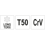 L tipo raktas | ilgas tipas | T-Star (Torx) T50 (YT-05503)