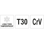 L tipo raktas | ilgas tipas | T-Star (su skyle) (Torx) T30 (YT-05519)