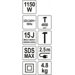 Griovimo plaktukas | SDS-MAX | 15 J (YT-82133)