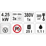 Generatorius benzininis | trifazis | 6500W (+400V) (YT-85460)