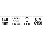 Punch 2X140MM, CrV6150 "Yato" (YT-47152)