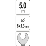 Gyvatukas kanalizacijai | Ø 6 mm / 5 m (YT-25003)