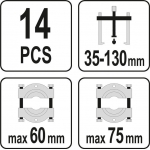 Puller and separators | 14 pcs. (YT-06412)