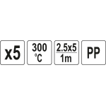 Связка для сварки пластмасс PP 2,5х5мм 5х1м 5шт (YT-82303)