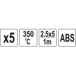 Связка для сварки пластмасс ABS 2,5х5мм 5х1м 5шт (YT-82305)