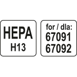 Filtras HEPA H13 dulkių siurbliui 67091, 67092 (67094)