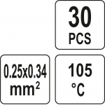 Termo gilzių / movų rinkinys | su alavu | 1.7 mm | 30 vnt. (YT-81440)