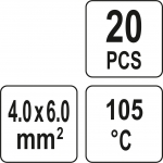 Termo gilzių / movų rinkinys | su alavu | 6 mm | 20 vnt. (YT-81443)