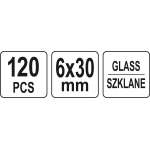 Stiklinių saugiklių asortimentas | 6X30 mm | 120 vnt. (YT-83130)