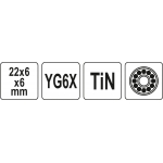 Plytelių pjovimo ratukas / guolis | 22 x 6 x 6 mm | TiN (YT-37151)
