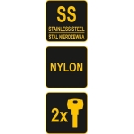 SS WIRE SAFTEY PADLOCKS WITH NYLON ISOLA (77105)