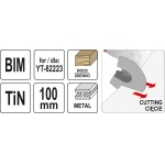 Priedas daugiafunkciniam įrankiui | BIM-TIN | medžiui / metalui | 100 mm (YT-34701)