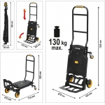 Foldable 2-in-1 warehouse trolley with a load capacity of 130 kg. (78663)