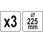 Abrazyvinis tinklinis diskas su Velcro | P100 | 225 mm | 3 vnt. (YT-845823)