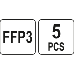 FFP3 FOLDING MASKS WITH VALVE 5 PCS (YT-74982)