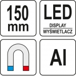 Gulsčiukas skaitmeninis su LED | foninio apšvietimo sistema | 150 mm (YT-30395)