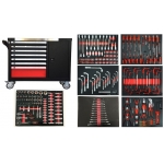 Įrankių spintelė ant ratukų XXL MAX | su įrankiais | 7 stalčiai / 1 durelės | 298 įrankiai (H70078)