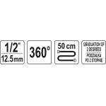 Kampinis matuoklis su spaustuku | 12,5 mm (1/2") (YT-05933)
