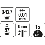 Индикатор электронный цифровой 0-12,7мм (YT-72453)