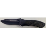 Lenktinis peilis | juoda apdaila su matine tekstūra | 16.3 cm (FK6)