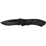 Lenktinis peilis | juoda apdaila su matine tekstūra | 16.3 cm (FK6)