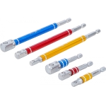 Adapterių rinkinys | spalvoti | 6.3 mm (1/4") | 6.3 mm (1/4") / 10 mm (3/8") / 12,5 mm (1/2") | 75 - 150 mm | 6 vnt. (74424)