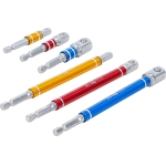 Adapterių rinkinys | spalvoti | 6.3 mm (1/4") | 6.3 mm (1/4") / 10 mm (3/8") / 12,5 mm (1/2") | 75 - 150 mm | 6 vnt. (74424)
