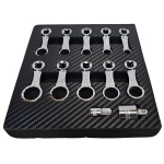Torcinių adapterių rinkinys | 42Cr-Mo | 10 mm (3/8") | 10 - 19 mm | 12 vnt. (SK82912S)