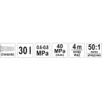 Efektyvus pneumatinis tepimo įrenginys | 30 L (YT-07068)