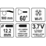 Video apžiūrėjimo prietaisas/endoskopas 3,5", WiFi, USB (YT-7294)