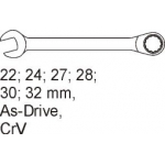 Įrankių rinkinys į vežimėlius-raktų rinkinys | 22-32 mm | 6 vnt. (YT-5532)
