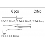 HAND RIVETER WITH RIVETS, 6PCS SET (YT-55466)