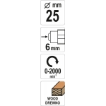 ROTARY FILE FOR WOOD 25MM (YT-61707)