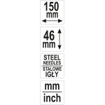 Kontūrų matuoklis | metalas | 150 mm (YT-70870)
