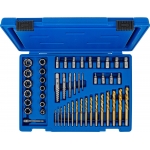 Varžtų ir veržlių ištraukimo rinkinys su kairiojo pjovimo grąžto komplektu | 2 - 18 mm | 49 vnt. (70329)