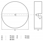 Резиновая прокладка | для напольного домкрата | 75 х 35 мм (72112)