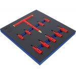 Įrankių dėklas 2/3: VDE įpresuotų antgalių rinkinys | 10 mm (3/8") / 12,5 mm (1/2") Hex šešiakampis 4 - 10 mm | 10 vnt (70216)