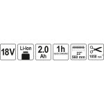 Akumuliatorinės gyvatvorių žirklės 18V 2Ah LI-ION (YT82832)