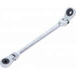 Double Ratchet Ring Spanner | adjustable | with E-Type Ring Heads | E6 x E8 (71028-6X8)