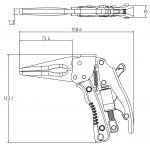 Fiksuojamos replės | pistoleto tipo | ilgu snapu | 170 mm (7312)