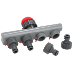 Čiaupo prijungimas keturgubas 1/2"-3/4"-1", kortele