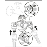 Kampinis dvigubas čiaupo jungtis 1/2"-3/4", kortelė, GARDEN DEDRA 80N008K