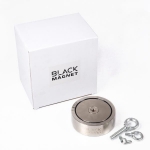 Neodimio paieškos magnetas dvipusis Black Magnet 2x400 kg (be virvės) (DST400X2)