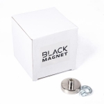 Neodimio paieškos magnetas vienpusis Black Magnet 80kg (be virvės) (DST80)