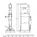Hydraulic shop press with gauge 12t (TY12001)