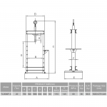 Hydraulic shop press with gauge 20t (foot pump) (TL0500F3)
